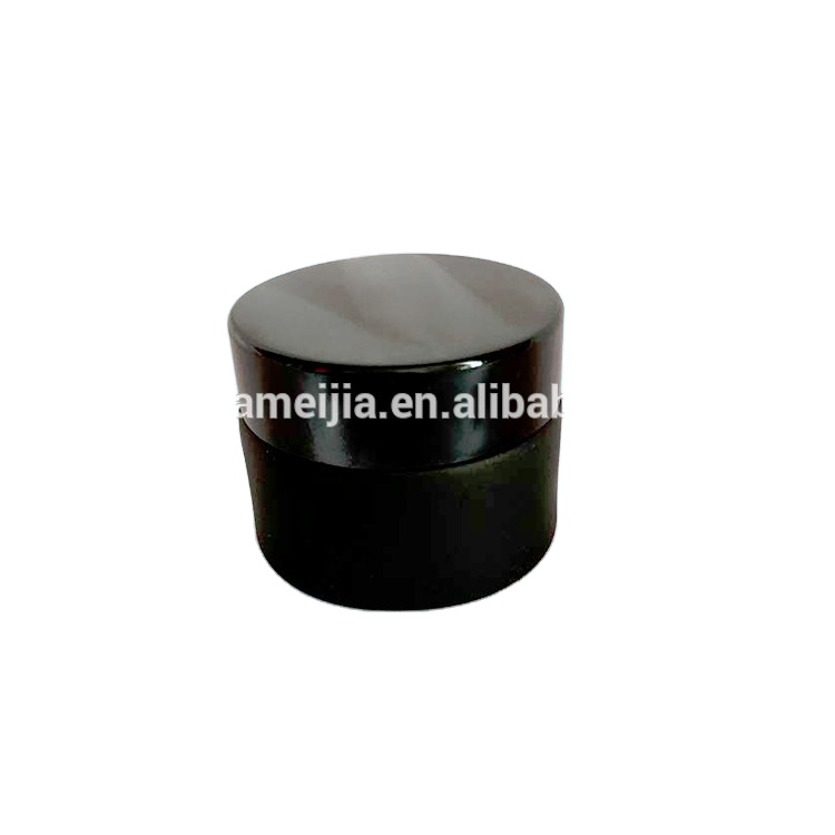 50ml black frosted cosmetic cream glass jar with black cap