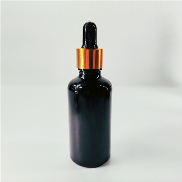 50ml black glass essential oil bottles Boston round bottle