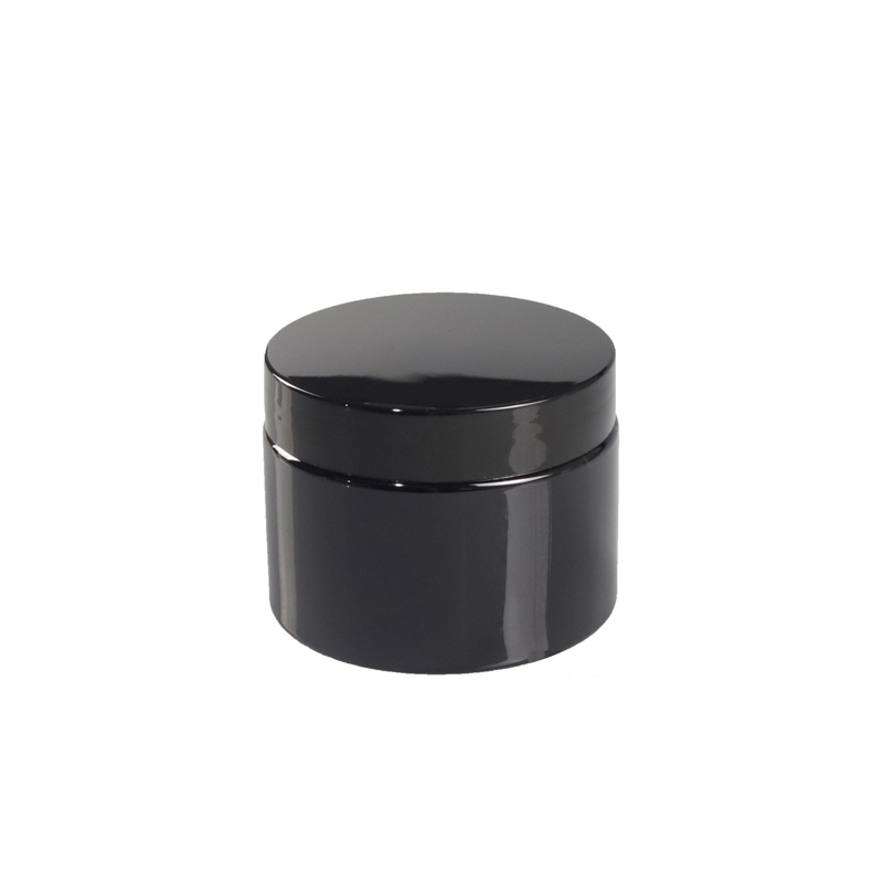 50ml black plastic PET jar plastic jar with lid and black inner seal