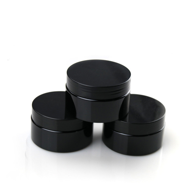 50ml black plastic PET jar plastic jar with lid and black inner seal