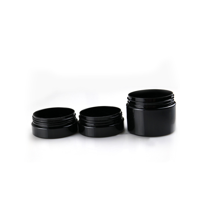50ml black plastic PET jar plastic jar with lid and black inner seal