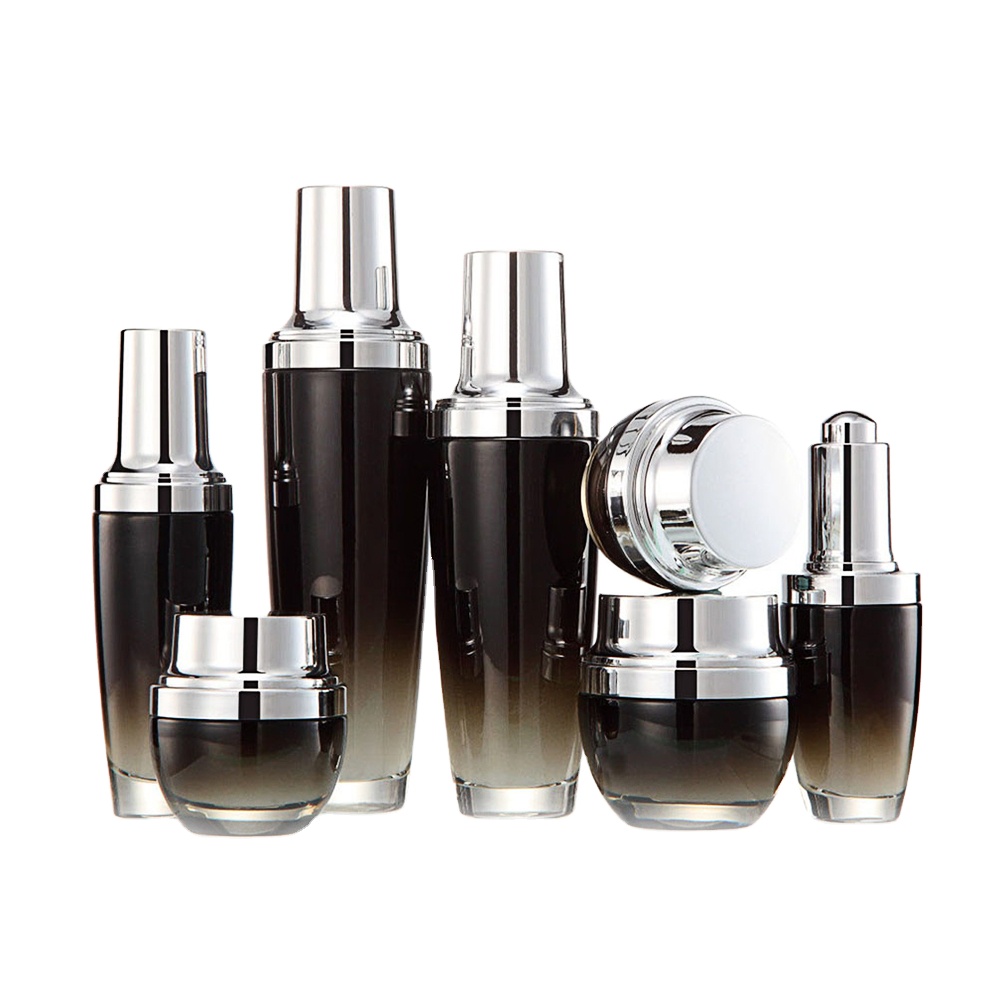 50ml bulk empty black glass cosmetic bottle set