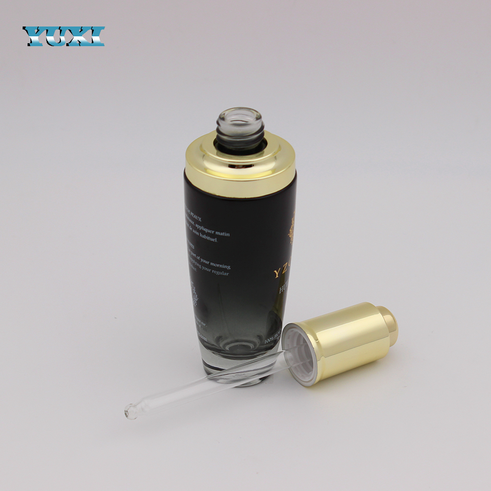 50ml bulk empty black glass cosmetic bottle set