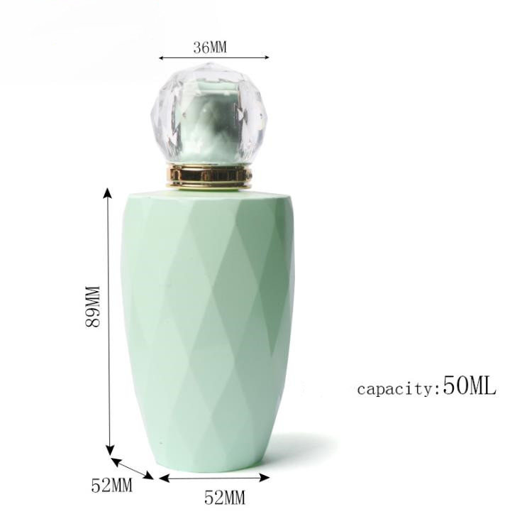 50ml clear glass perfume bottle jar cosmetic spray bottle with gold aluminum lid
