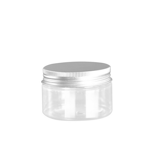 50ml clear makeup skincare body butter lotion scrub containers with silver cap