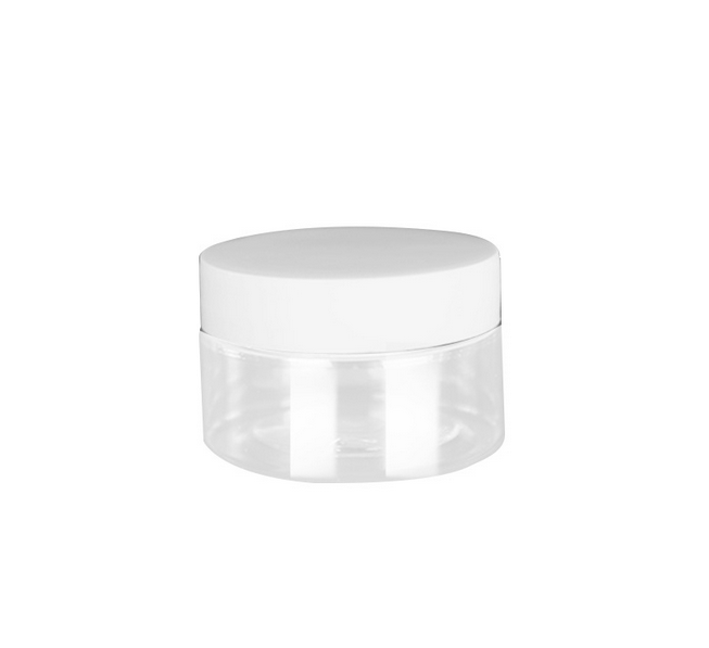 50ml clear makeup skincare body butter lotion scrub containers with silver cap