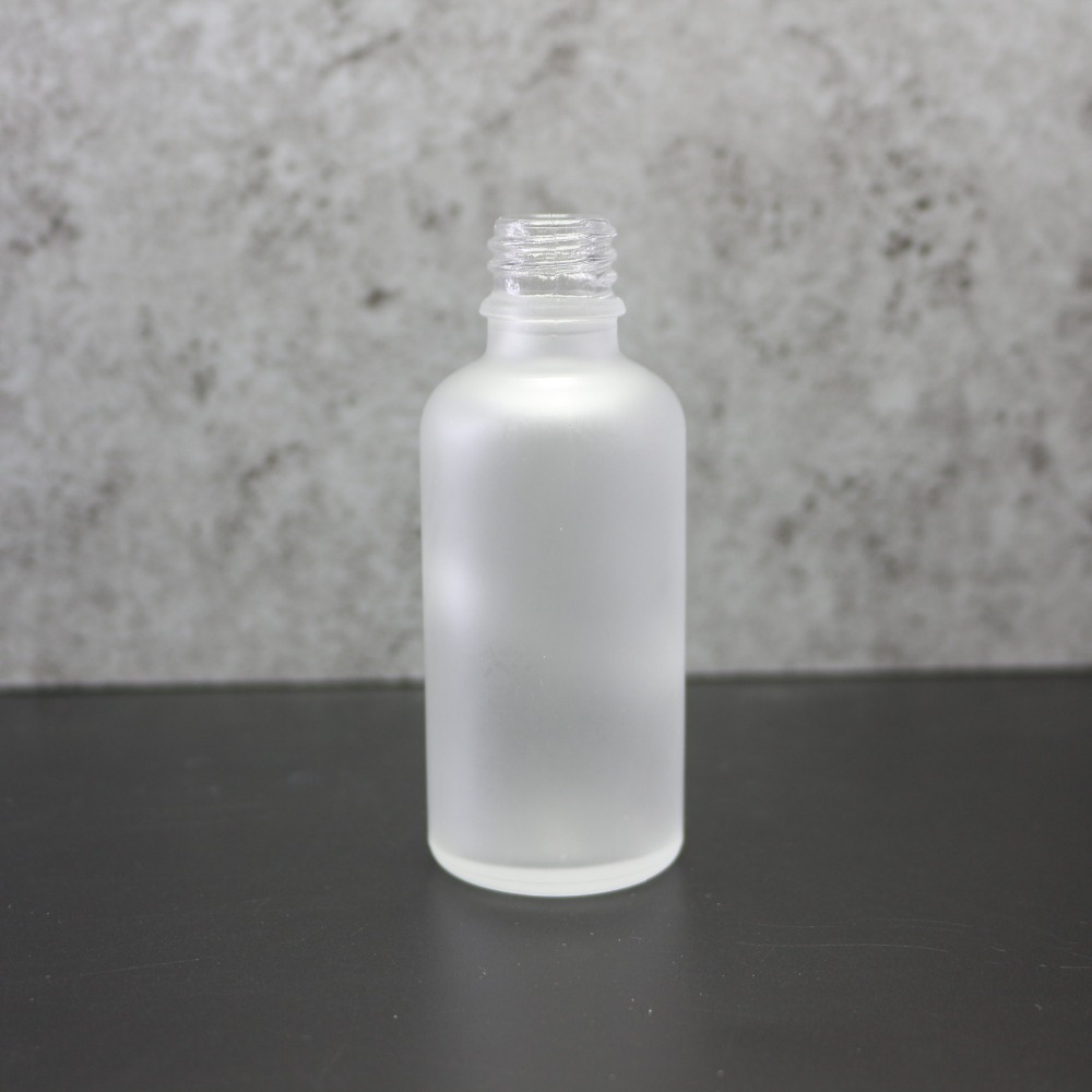 50ml clear matte glass cosmetic serum dropper bottle with pump R-141D