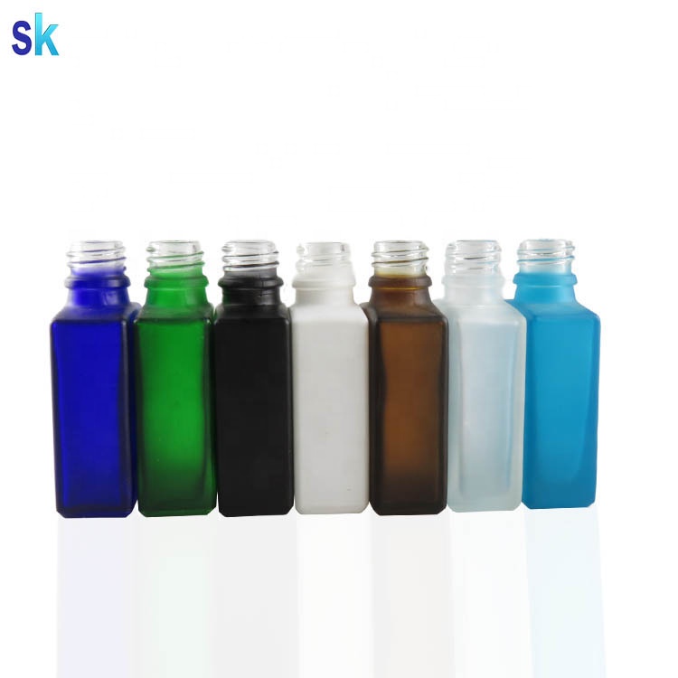 50ml clear rectangular glass dropper bottle