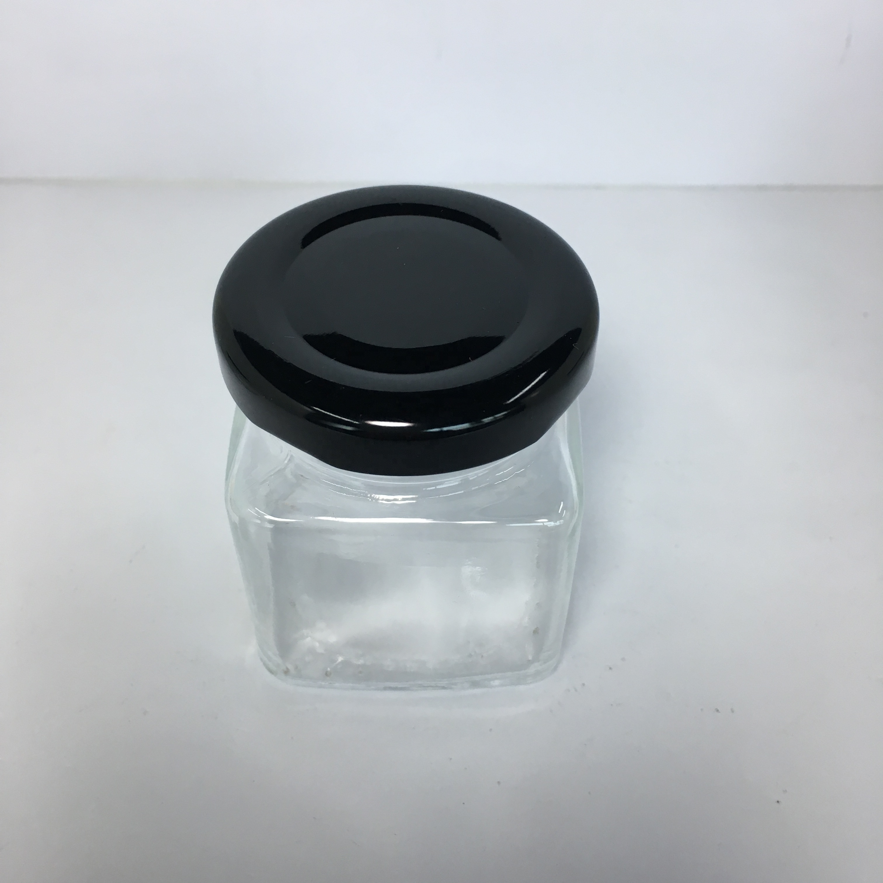 50ml clear square glass jar with metal lid for honey jam, 50ml clear square glass peanut butter jars with screw metal cap