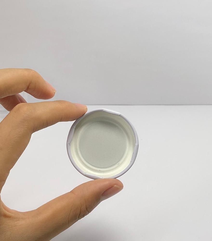 50ml clear square glass jar with silver metal screw cap and colorful labels