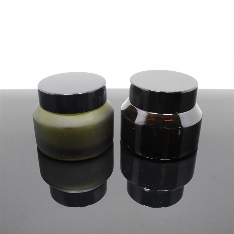 50ml cosmetic oblique shoulder luxury cream glass jar with metal lid emballage cosmetique with factory direct price