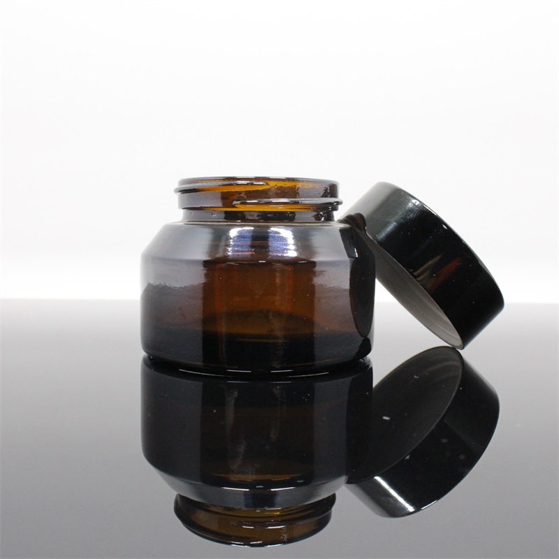 50ml cosmetic oblique shoulder luxury cream glass jar with metal lid emballage cosmetique with factory direct price