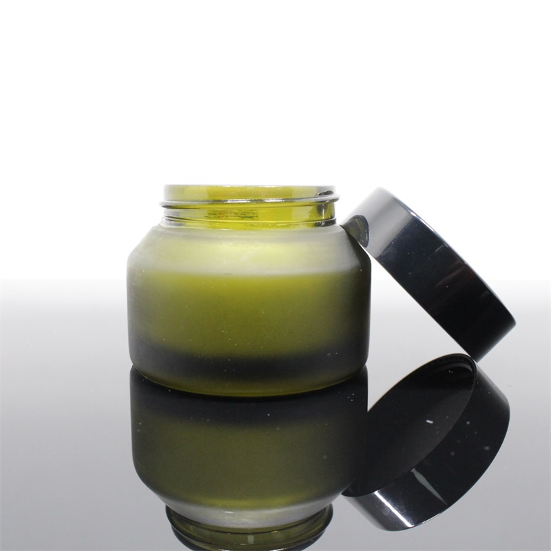 50ml cosmetic oblique shoulder luxury cream glass jar with metal lid emballage cosmetique with factory direct price
