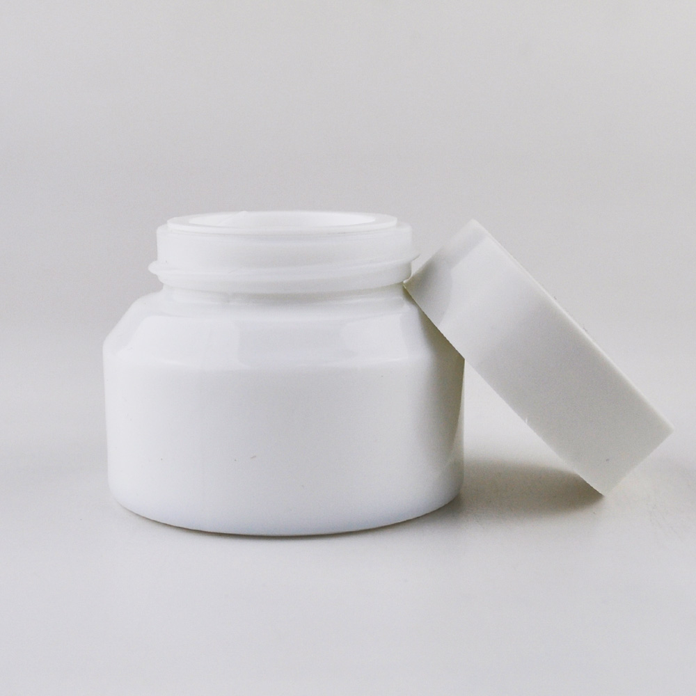 50ml cosmetic oblique shoulder luxury cream glass jar with metal lid