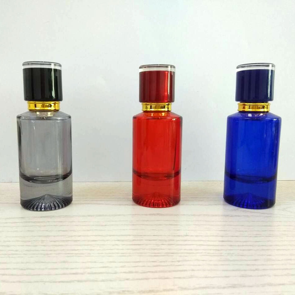 50ml cylinder round shaped glass perfume spray bottle
