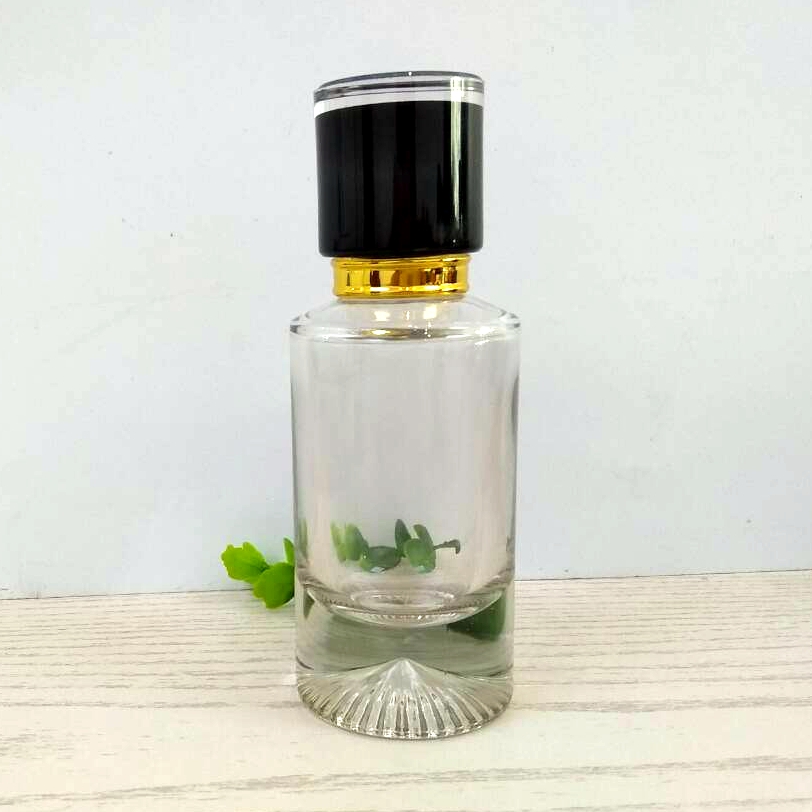 50ml cylinder round shaped glass perfume spray bottle