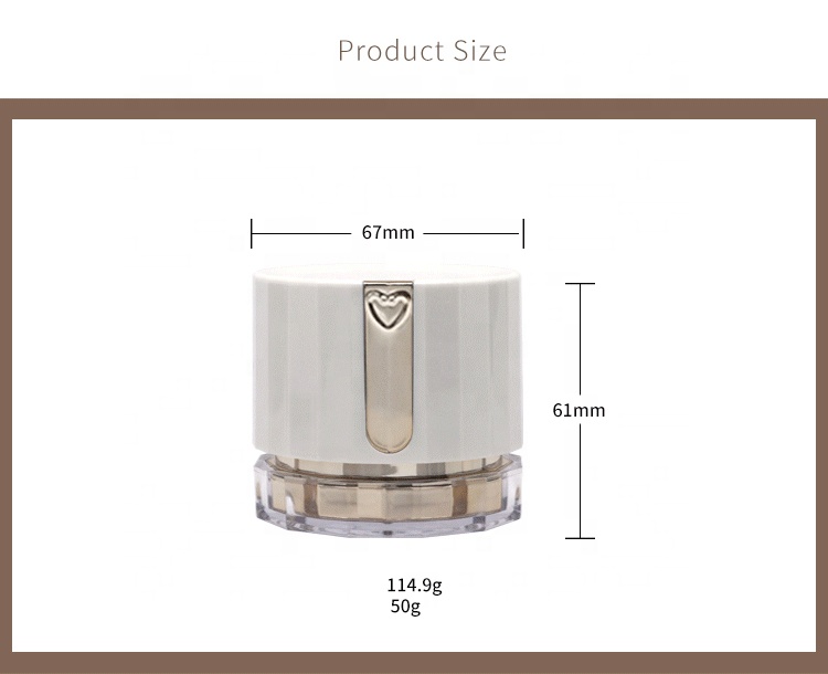 50ml empty acrylic containers face body hands cream bottle makeup cream jar for lotions and creams