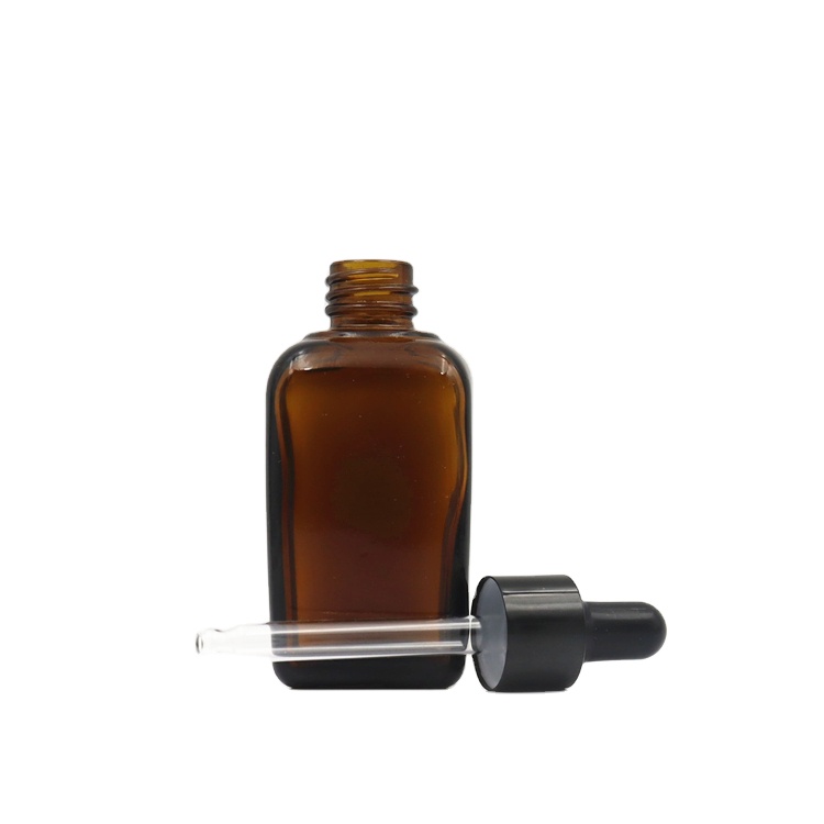 50ml empty amber dropper glass bottle square glass essential oil bottles