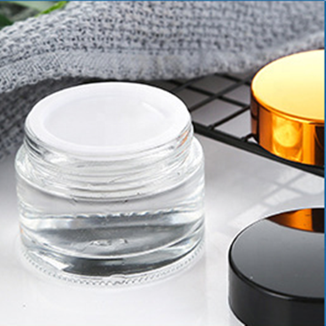 50ml empty clear glass cosmetic jars packaging cosmetics glass cream jar