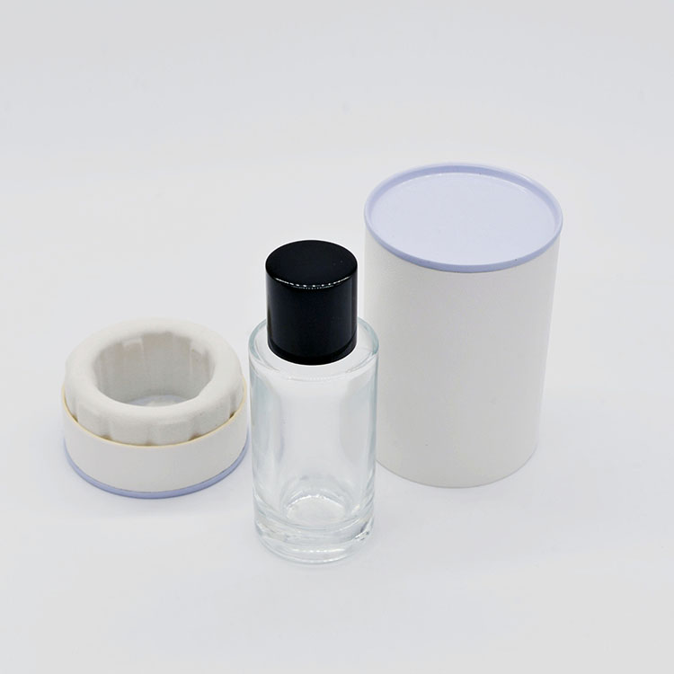 50ml empty high quality OEM wholesale design transparent glass perfume bottle with white box