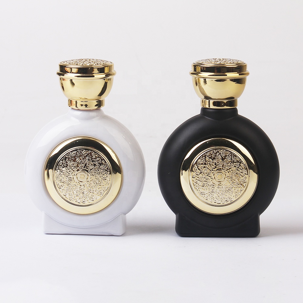 50ml empty square glass perfume bottle matte black perfume bottle