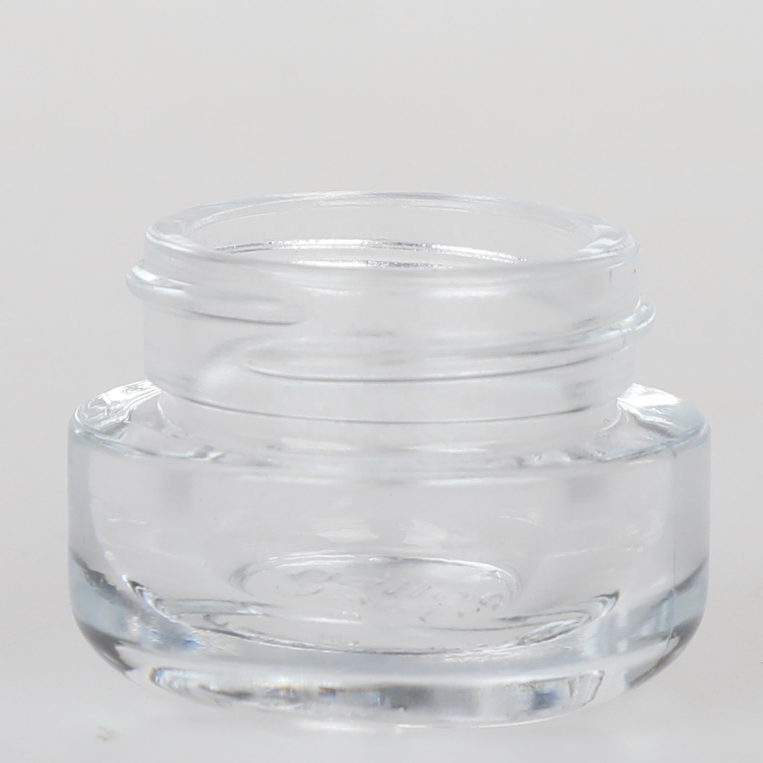50ml factory OEM custom cosmetic packaging skincare face eye scrub cream jars round squared clear glass CBD concentrate wax jars