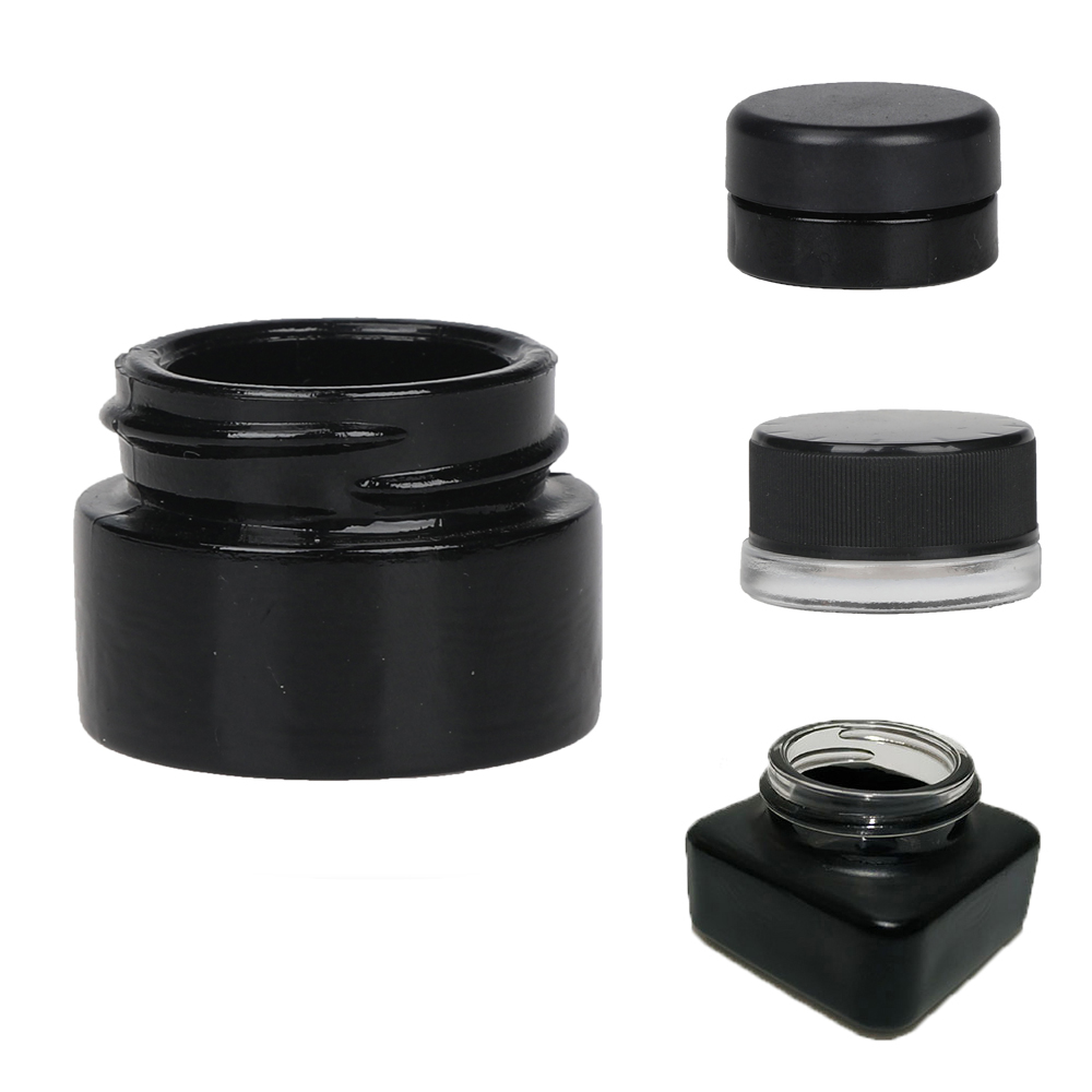 50ml factory OEM custom cosmetic packaging skincare face eye scrub cream jars round squared clear glass CBD concentrate wax jars