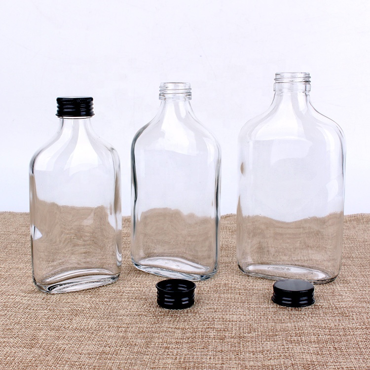 50ml flat glass cold brew coffee bottle with metal lid