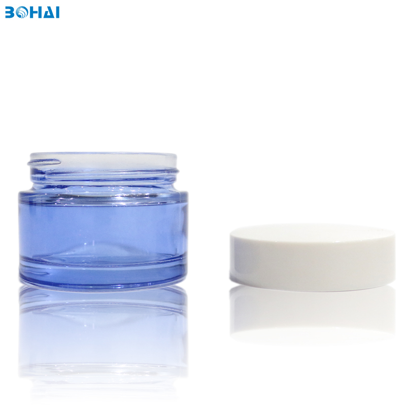 50ml glass cosmetic cream packaging jar customized cosmetic glass bottle glass jars and bottle jars