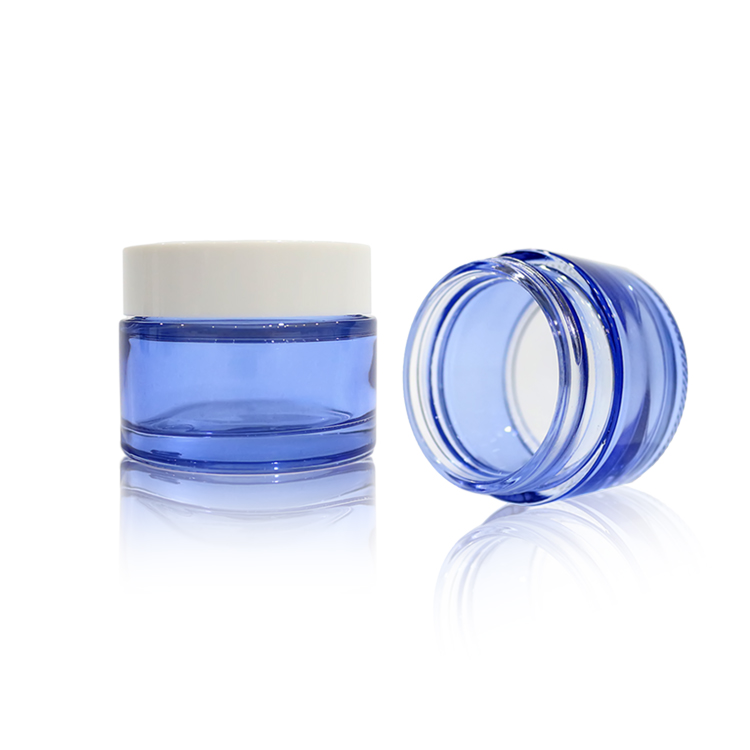 50ml glass cosmetic cream packaging jar customized cosmetic glass bottle glass jars and bottle jars