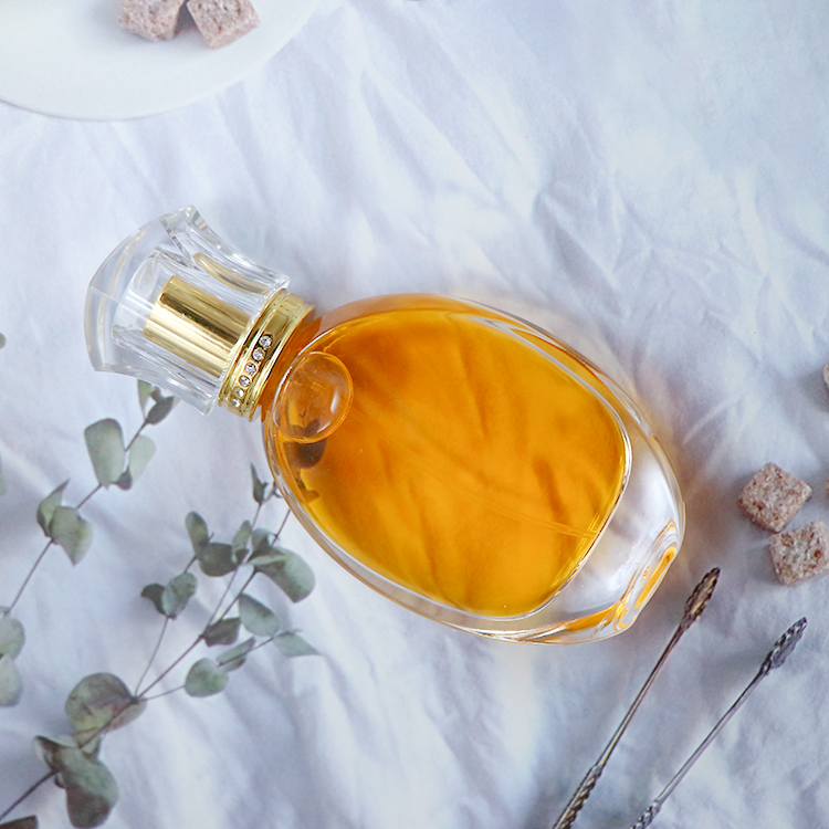 50ml golden cap high-end refillable perfume bottle glass empty bottle spray