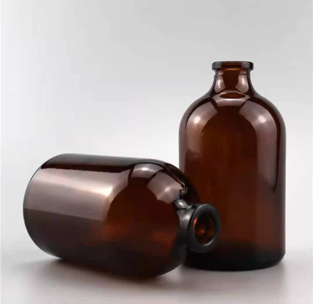 50ml liquid medicine vials amber glass pharmaceutical bottle