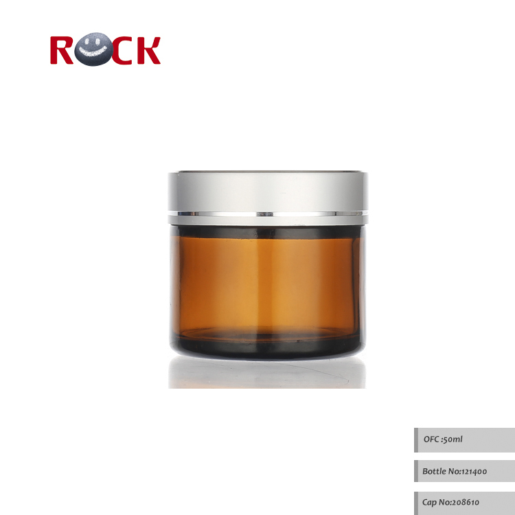 50ml luxury customized black glass cream jar for cosmetic packaging