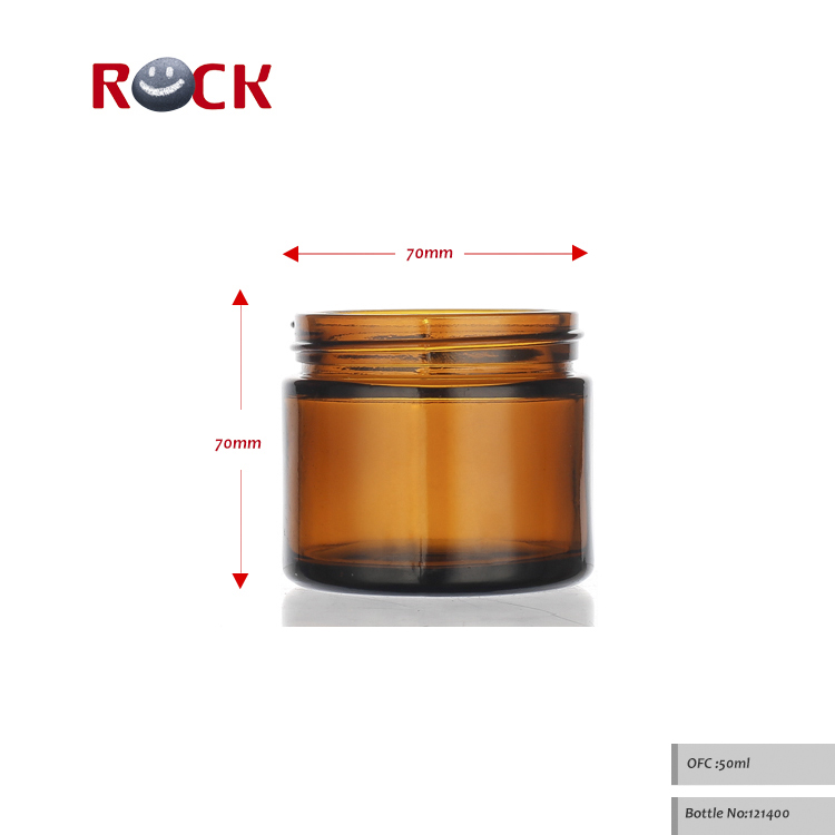 50ml luxury customized black glass cream jar for cosmetic packaging