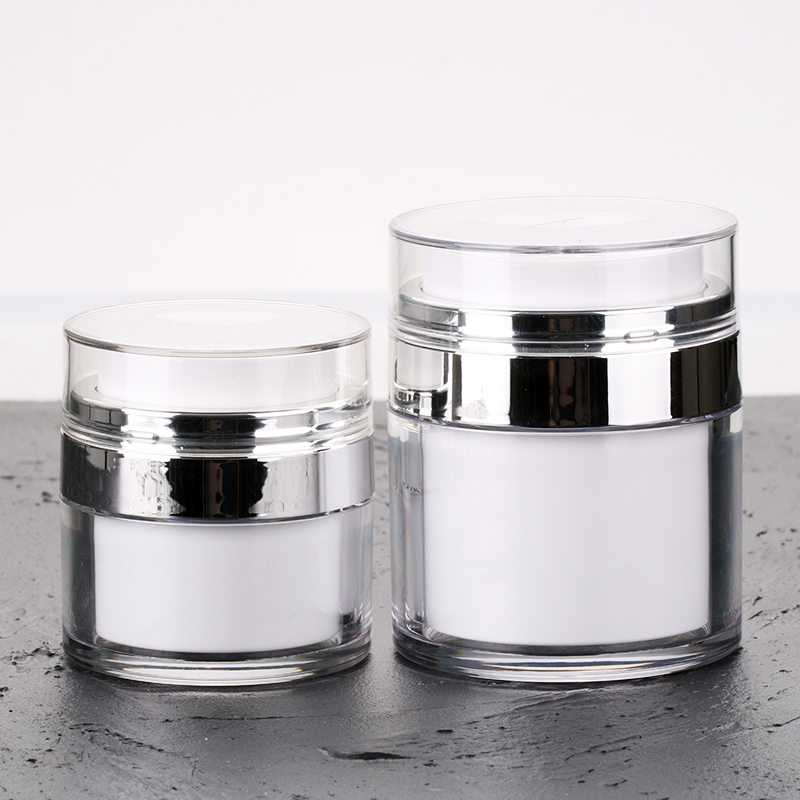 50ml luxury empty thick wall cosmetic acrylic airless face cream vacuum press pump jar for gel polish