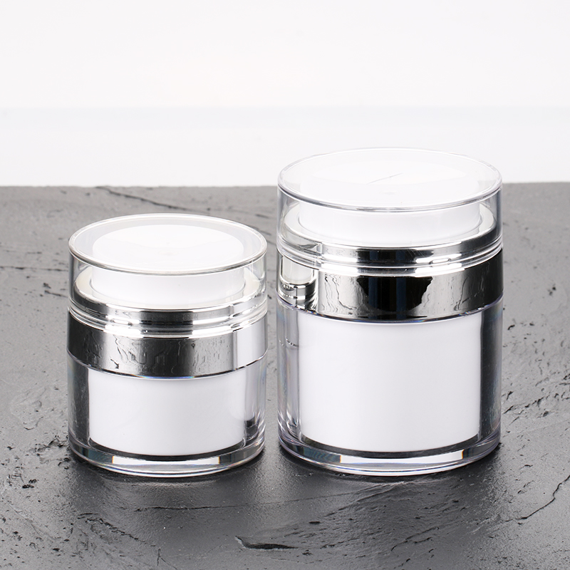 50ml luxury empty thick wall cosmetic acrylic airless face cream vacuum press pump jar for gel polish