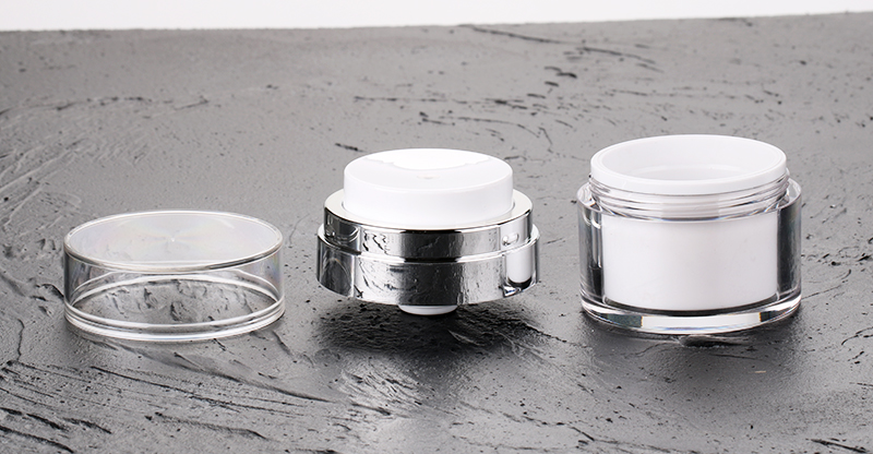 50ml luxury empty thick wall cosmetic acrylic airless face cream vacuum press pump jar for gel polish