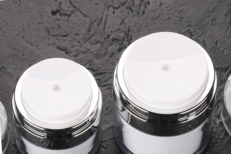 50ml luxury empty thick wall cosmetic acrylic airless face cream vacuum press pump jar for gel polish