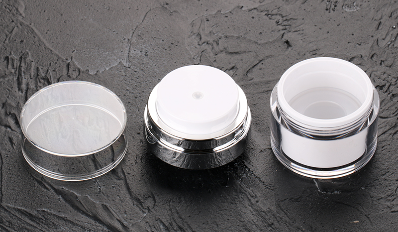 50ml luxury empty thick wall cosmetic acrylic airless face cream vacuum press pump jar for gel polish