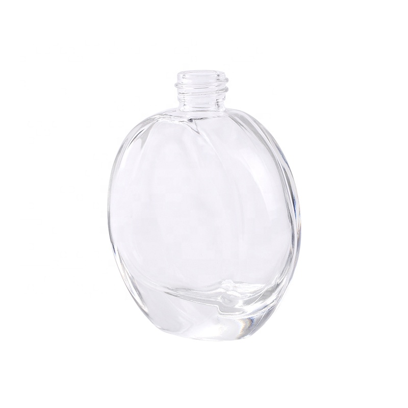 50ml luxury flat round transparent empty serum glass dropper bottle essential oil bottles