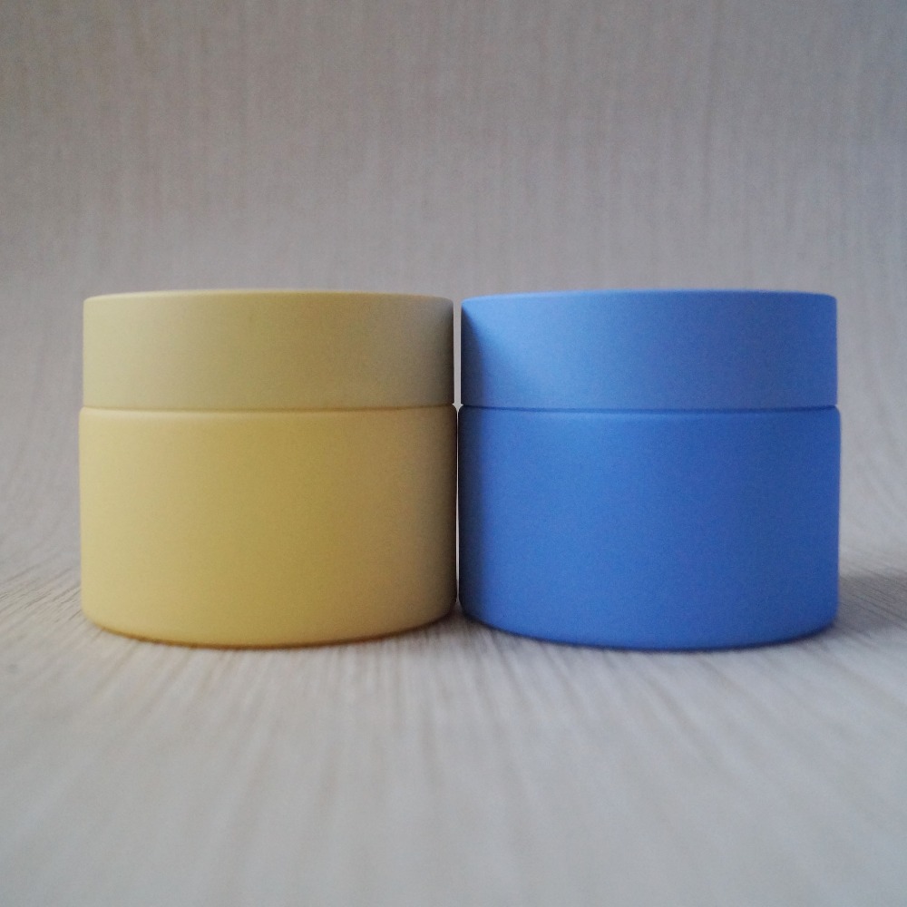 50ml matte black glass cosmetic jars wholesale glass jars