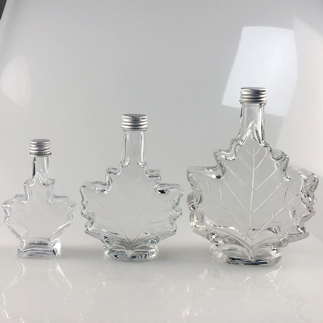 50ml mini maple leaf shaped glass liquor wine bottles