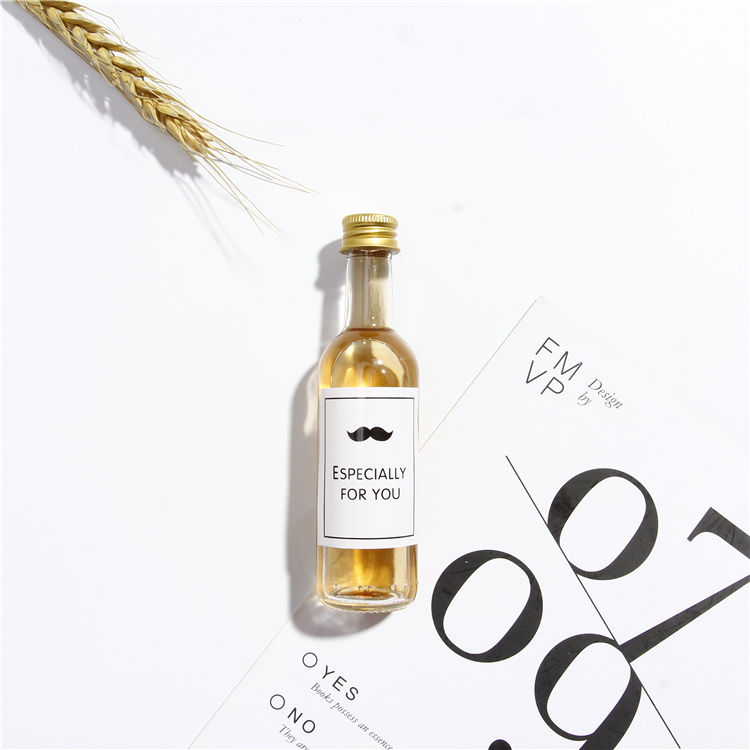 50ml mini thin bottle with wide thread golden metal cap
