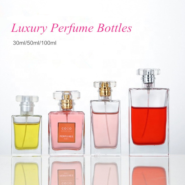 50ml perfume glass bottle with sprayer/empty bottle perfume wholesale