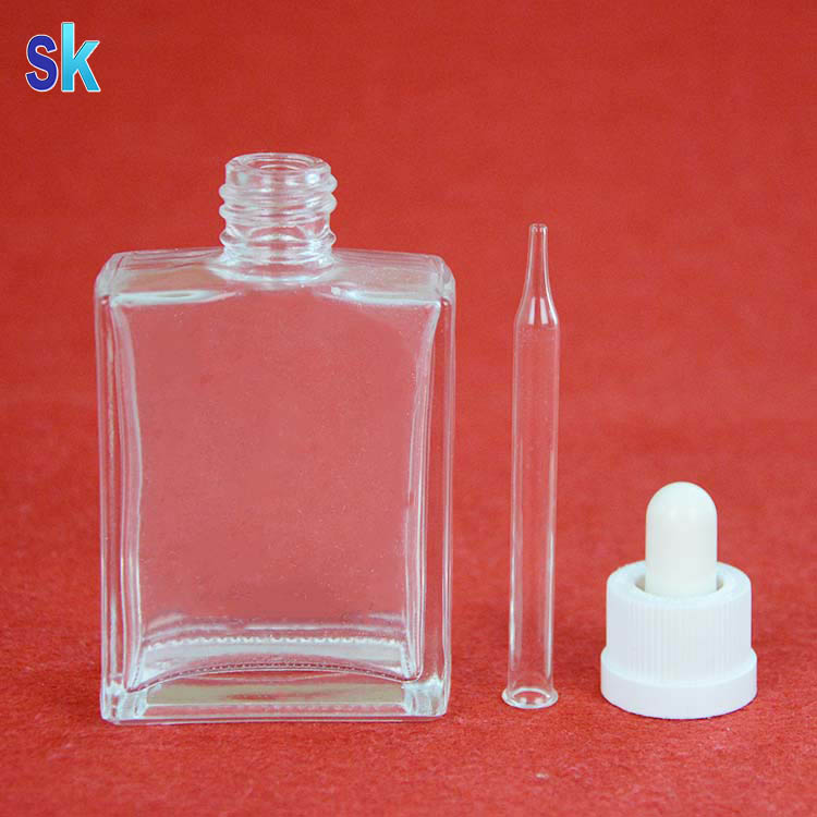 50ml rectangular shape essential oil glass dropper bottle