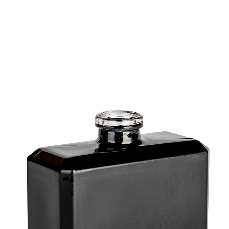 50ml refillable oriental vintage unique cheap rectangle oriental vintage glass black square perfume bottle for sale