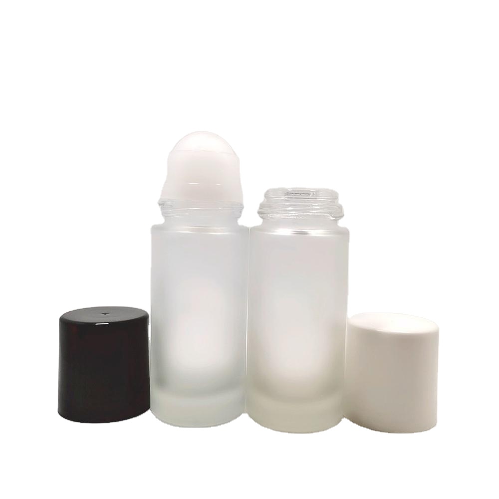 50ml roll on perfume frosted clear glass essential oil bottle glass roller bottles essential oil