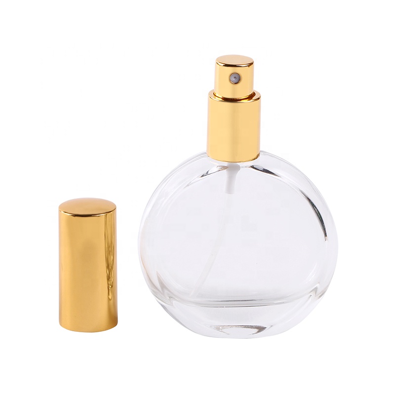 50ml round glass perfume bottle clear refillable glass perfume bottles