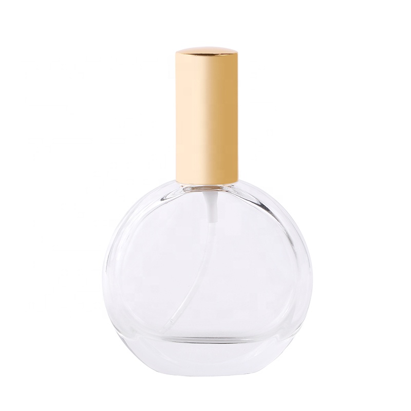 50ml round glass perfume bottle clear refillable glass perfume bottles