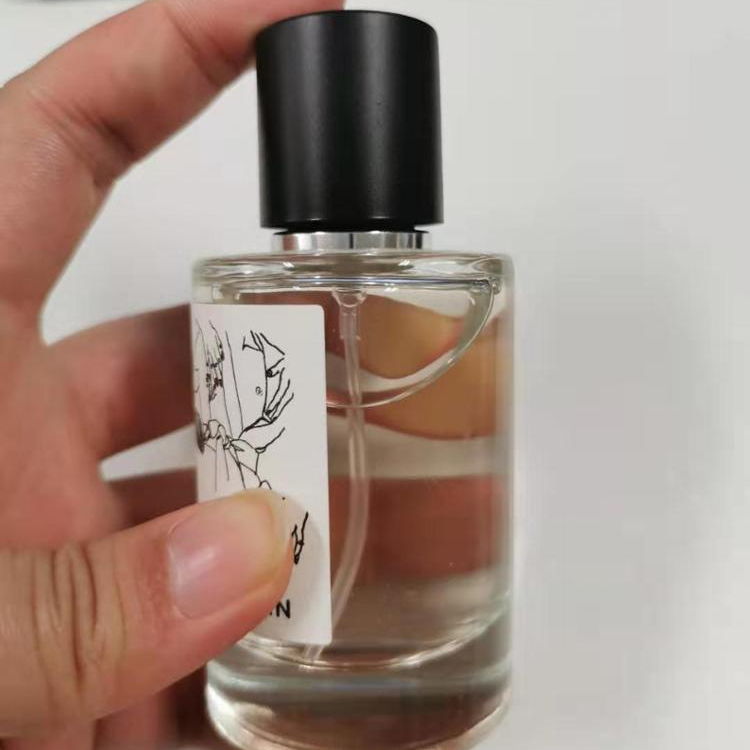 50ml simple elegant glass perfume bottle perfume spray bottle with embossed logo and thick bottom